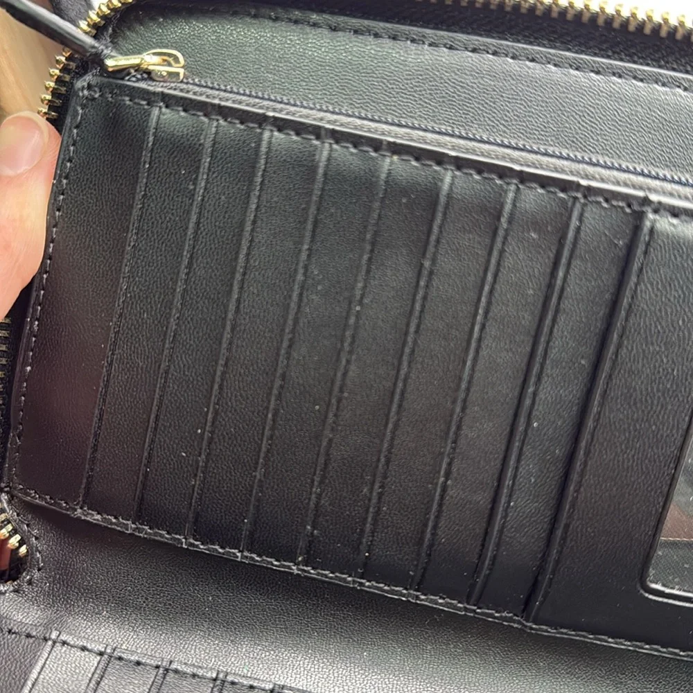 Kate Spade Staci Carryall Double Zip Around Black Wristlet Wallet ID Card Holder